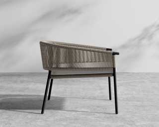 Afton Outdoor Lounge Chair - Black Frame - Taupe Cord