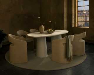 Alessia Dining Table with Rhea Chairs - Tuscany 