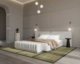 Angelo Bed Scene - Gallus Coffee Table - Black Concrete