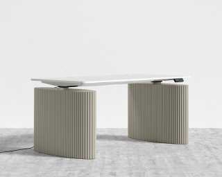 Athena Standing Desk - Base - Alabaster Matte Lacquer