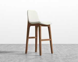 Aubrey Barstool - Monaco Cream - Walnut Stain