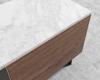 Augustus TV Stand - White Marble
