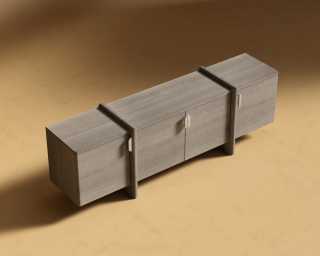 Cassia Entry Console - Grey Oak