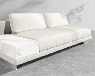 Dresden Outdoor Armless Sofa with Storage Table - Palisades - Ceramic White Storage