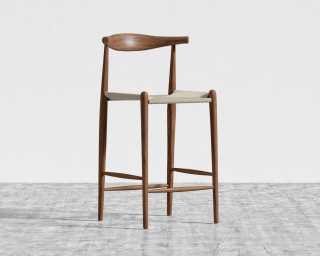 Elbow Counter Stool - Woven - Walnut Stain Elbow Counter Stool - Woven - Walnut Stain