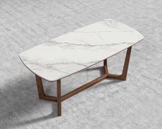 Evelyn Dining Table 71in - White Ceramic