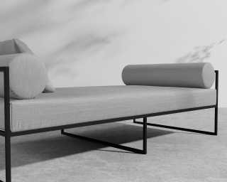 Everett Outdoor Daybed - Encino - Black Frame