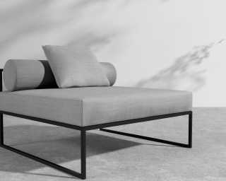 Everett Outdoor Armless - Encino - Black