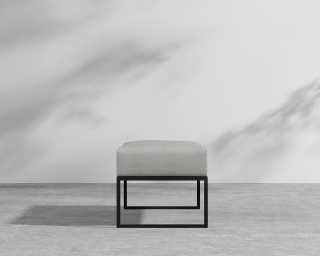 Everett Outdoor Ottoman - Encino - Black