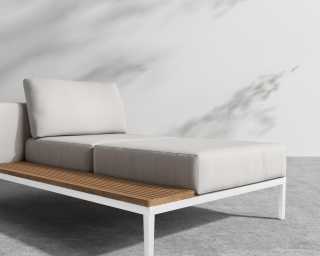 Francis Chaise - Left - Palisades - White Frame