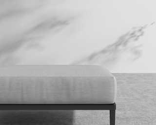 Francis Outdoor Ottoman - Encino - Black Frame