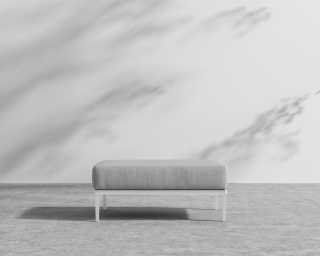 Francis Outdoor Ottoman - Encino - White Frame