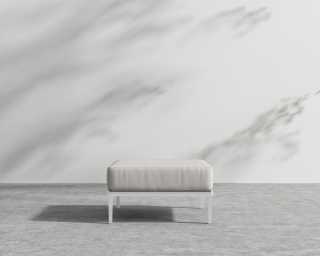 Francis Outdoor Ottoman - Palisades - White Frame