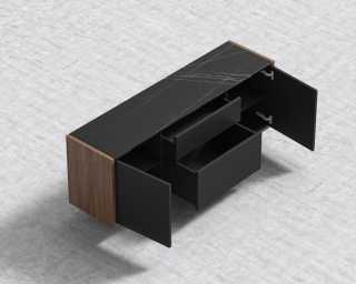 Gia Storage - Black Marble - Walnut
