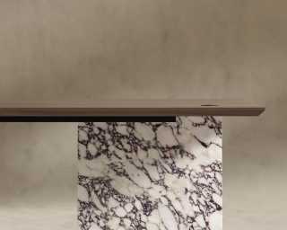 Gia Desk - 88in - Walnut Top - Viola Base