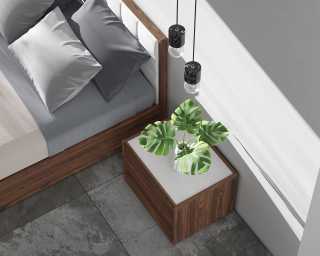 Charlotte Bed with Hunter Night Stand - Staged