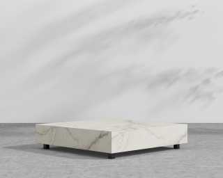 Liza Outdoor Coffee Table - White Ceramic - 40 x 40