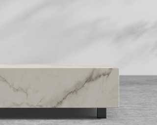 Liza Outdoor Coffee Table - White Ceramic - 40 x 40