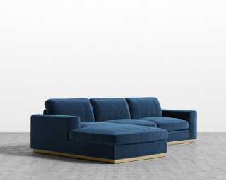 Noah Sectional - Brass - Plush Velvet - Cobalt