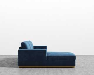 Noah Sectional - Brass - Plush Velvet - Cobalt