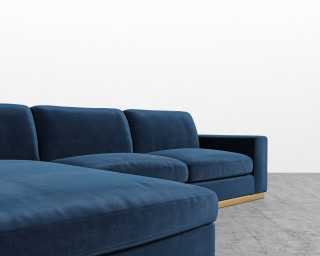 Noah Sectional - Brass - Plush Velvet - Cobalt