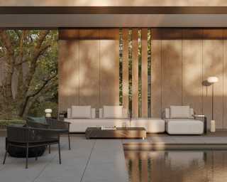 Afton Outdoor Lounge Chair Scene