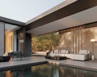 Nobi Outdoor Sectional Sofa - Palisades - Black