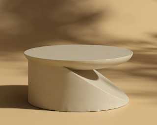 Ophira Coffee Table - Ivory Waxed