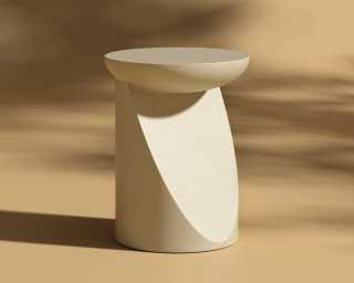 Ophira Side Table - Ivory Waxed Ophira Side Table - Ivory Waxed