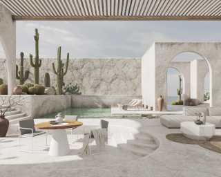 Outdoor Winston Dining Scene featuring Outdoor Parson Chairs Outdoor Winston Dining Scene featuring Outdoor Parson Chairs