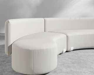 Tano Outdoor Curved Modular Sofa - Palisades - White