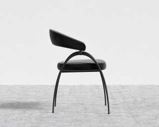 Uma Dining Chair - Black Frame - Plush Velvet - Black