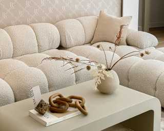 Belia Sectional Scene in Pearl - Showroom 