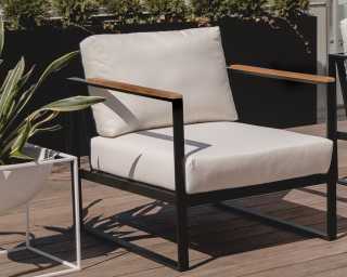 Louis Outdoor Armchair - Palisades - Black Frame Louis Outdoor Armchair - Palisades - Black Frame