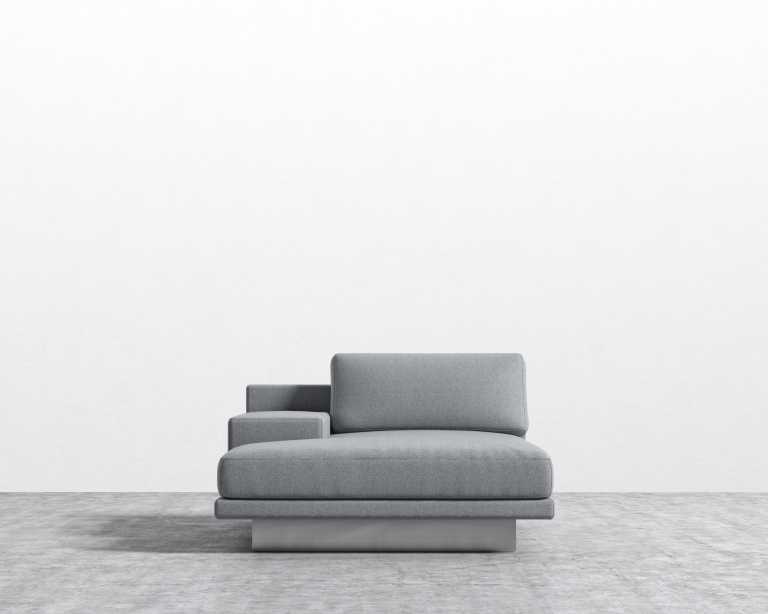 Dresden Left Chaise - Plush Weave Porpoise