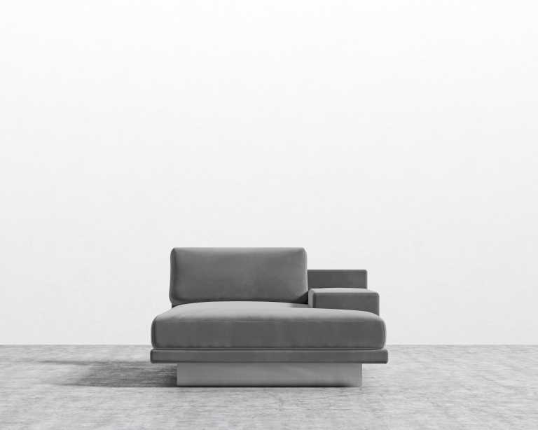 Dresden Right Chaise - Plush Velvet - Glacier Grey Dresden Right Chaise - Plush Velvet - Glacier Grey