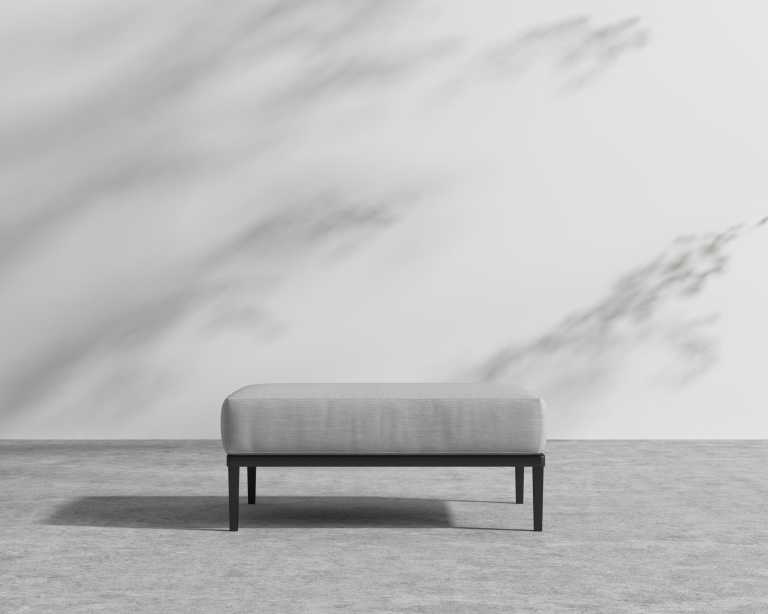 Francis Outdoor Ottoman - Encino - Black Frame