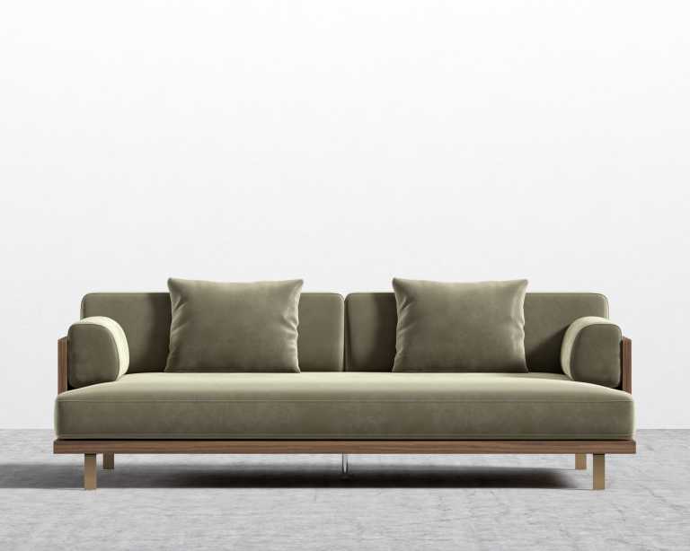 Maria Sofa - Plush Velvet - Olive Green