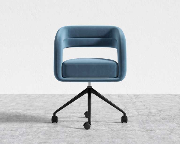 Mia-Office-Chair - Plush Velvet - Solstice - Black Base Mia-Office-Chair - Plush Velvet - Solstice - Black Base