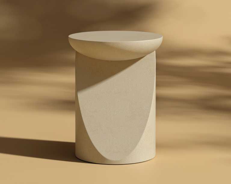 Ophira Side Table - Ivory Waxed Ophira Side Table - Ivory Waxed