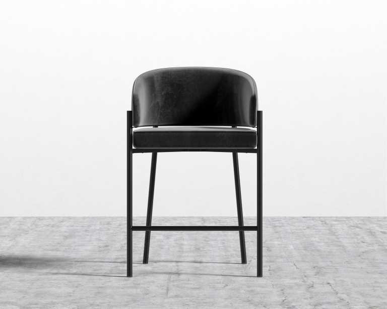 Solana_Counter_Stool_Black_Plush_Velvet - Black