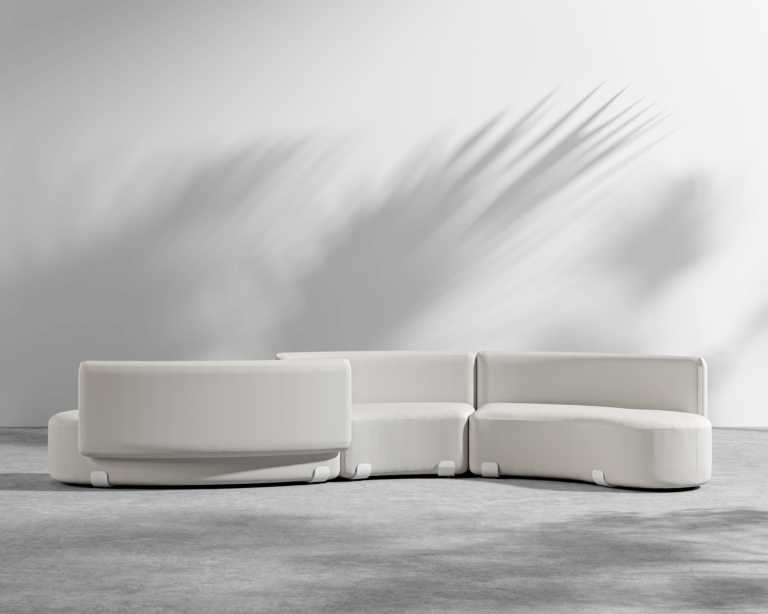 Tano Outdoor Curved S Shape Sectional - Palisades - White