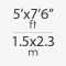 5' x 7'6" | 1.5 x 2.3m